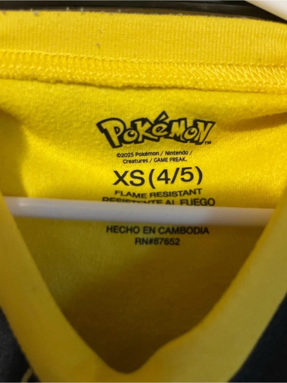 Pokemon Pikachu Yellow and Black Kids Pajama Set